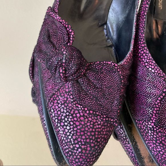 Stuart Wietzman for Mr. Seymour heels. Purple & black. Size 7.5. Short heels. - Picture 5 of 6